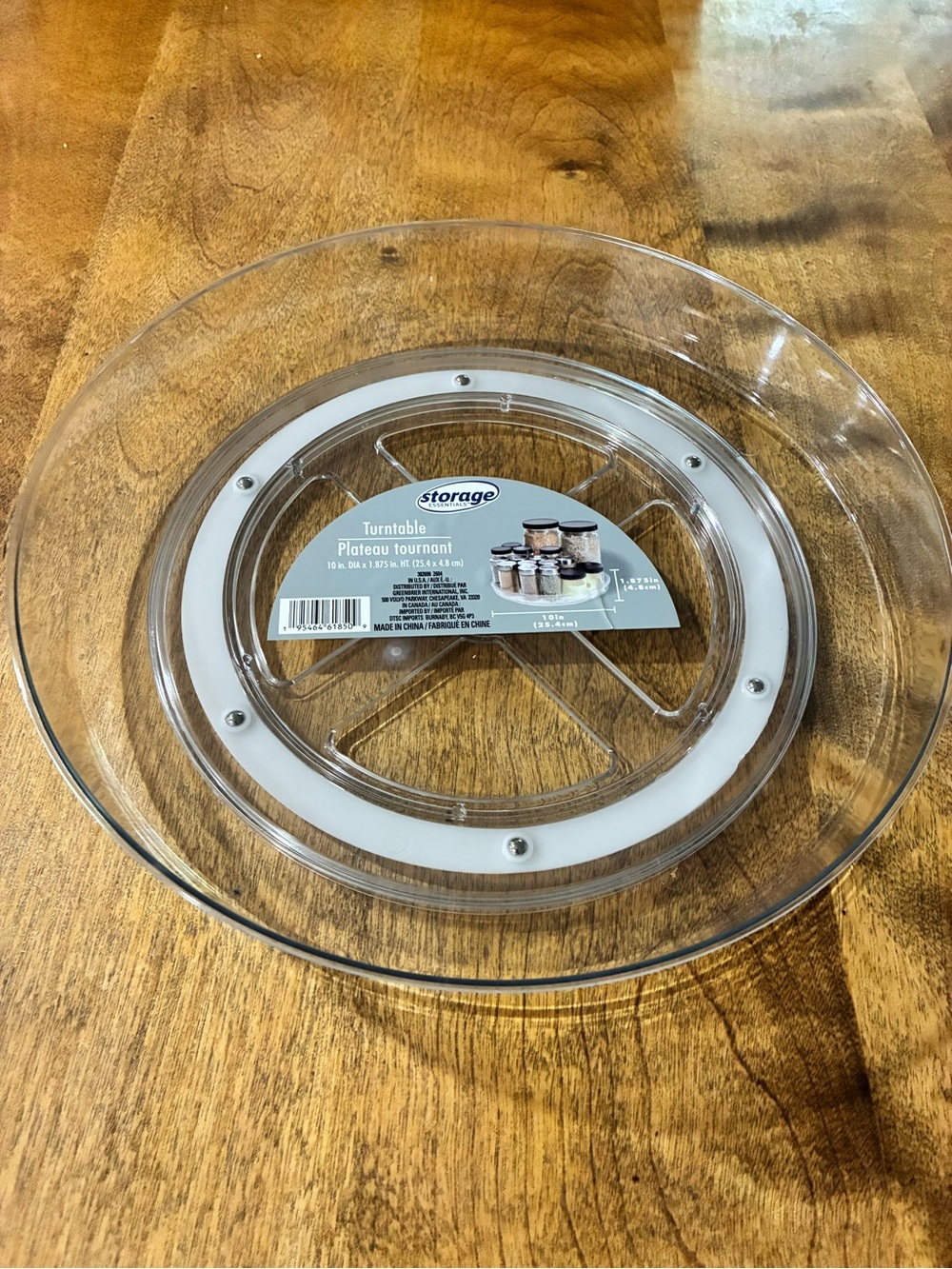 Storage Solutions Clear Turntable Lazy Susan - Clear